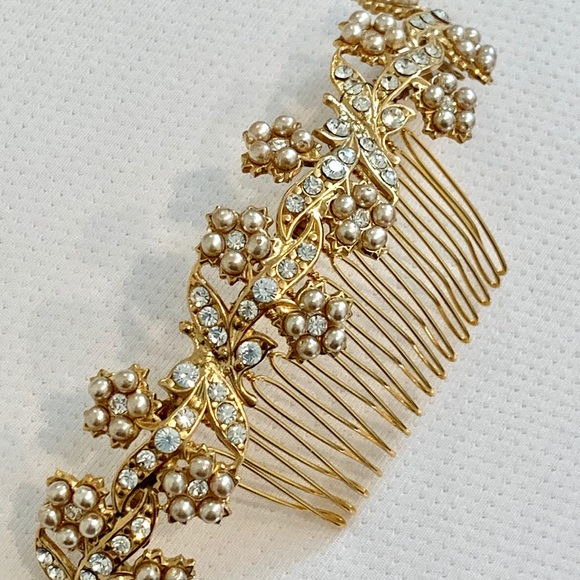 custom rhinestone pearl wedding hair accessory - Picture 7 of 15